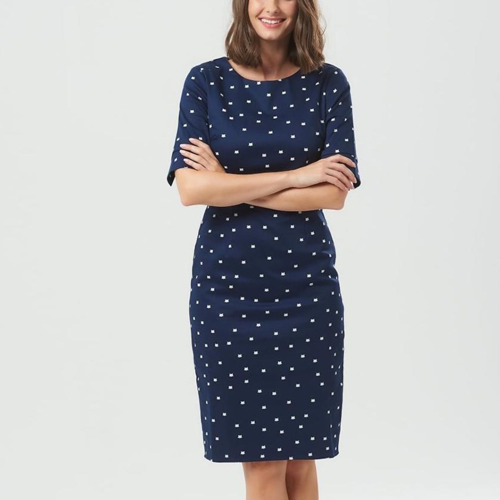 SUGARHILL BOUTIQUE MODCLOTH Retro Cat Polka Dot Dress